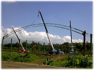 pasang rafter pertama