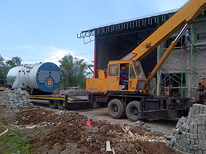 Boiler about to be unloaded