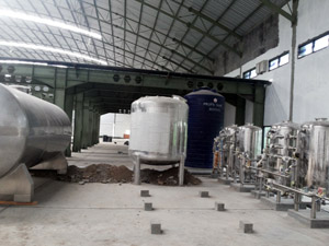 Wrapped Rommelag machine below mezzanine level