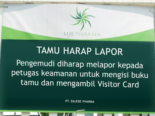 Closer look at the visitor sign