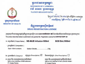 MJB Pharma's Export License to Cambodia
